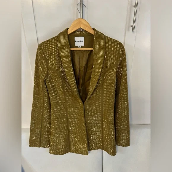 NWOT I AM GIA Moriah blazer in gold - Picture 3 of 13